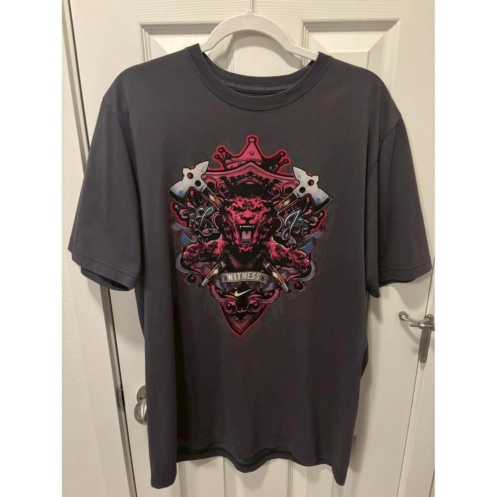Lebron James Lbj Witness Lion Gray T Shirt